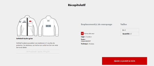 Récapitulatif devis