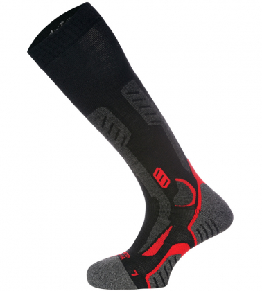 CHAUSSETTES DE TRAVAIL HIVER MONTANTES NOIRES-ROUGES